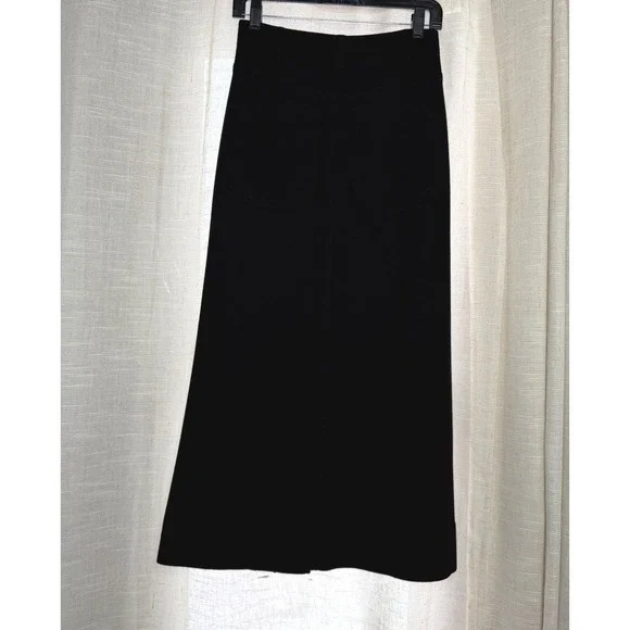 ME+EM Wool Blend Travel Tailoring Midi Skirt Black Pockets Size 2 US 6 UK - Picture 2 of 10